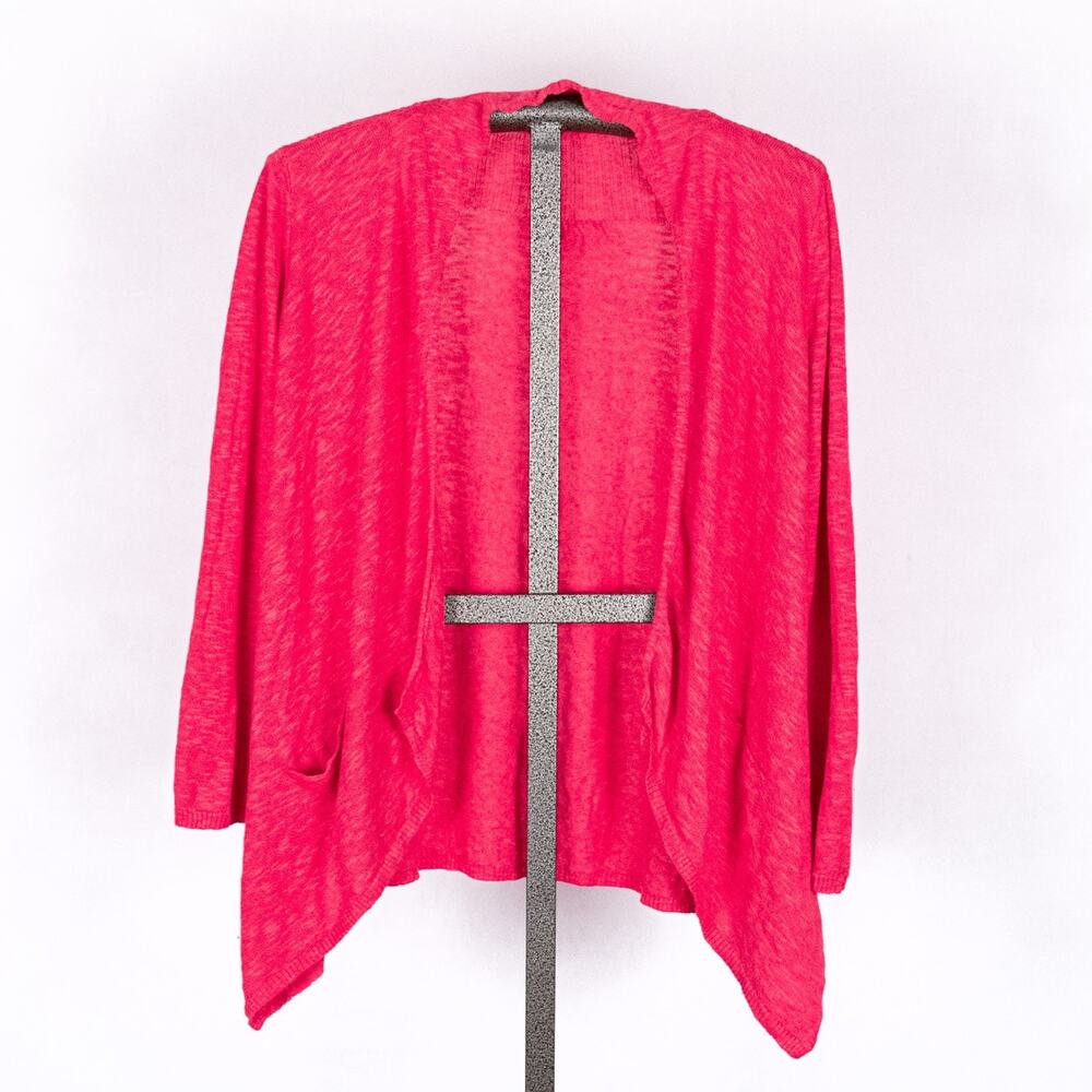 Eileen Fisher Linen Blend Lightweight Cardigan SZ MEDIUM Coastal Casual Colorful